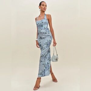 Reformation Ivan Silk Dress in Fresh Air